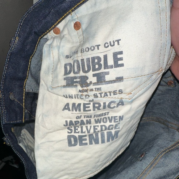 Double RL RRL made in USA salvedge denim slim boot cut dark wash Ralph Lauren - Picture 3 of 16